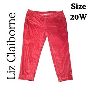 Liz Claiborne Womens Corduroy Jeans Size 20W Coral Orange Plus #161
